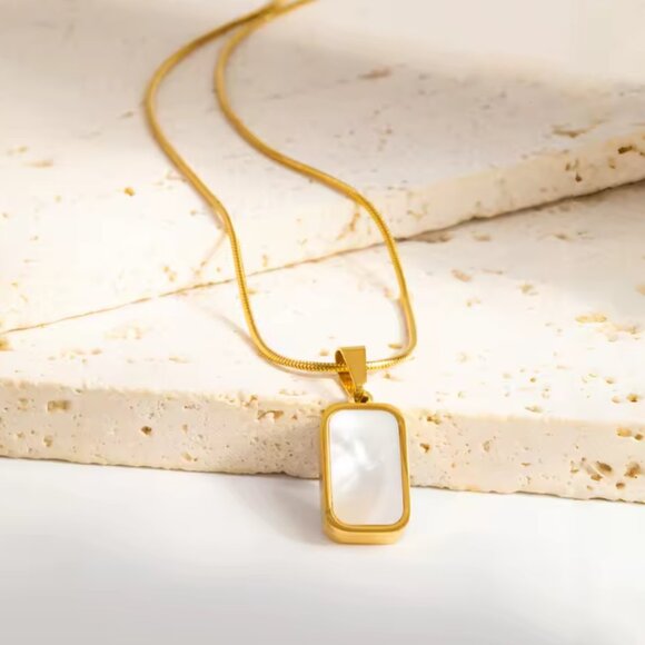 Women Double Sided Black-Silver Pendant Stainless Steel Necklace - Picture 6 of 6